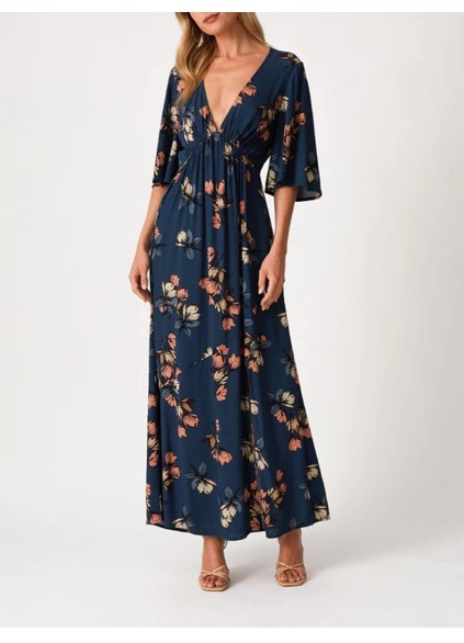 2023 Women's V-neck printed dress