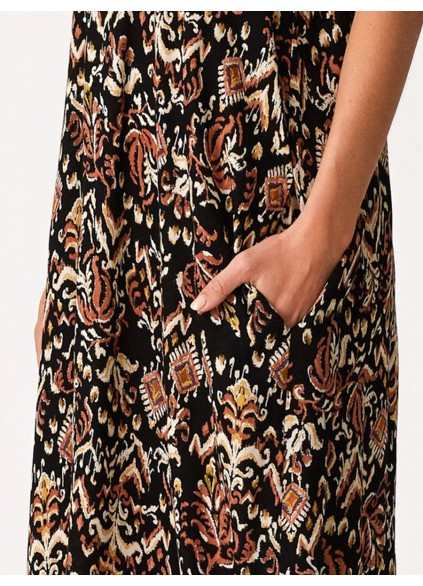 2023 Women's V-neck printed lace dress