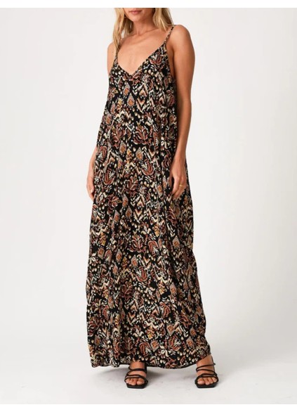 2023 Women's V-neck printed lace dress