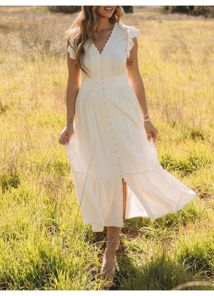2023 Women's Vacation White Dress