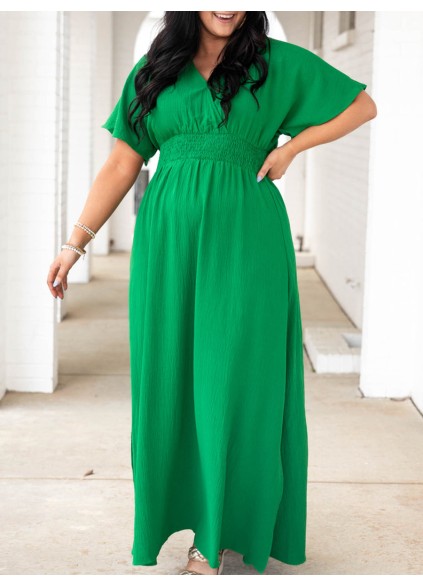 Back Lace Up Waist Split Extra Long Dress