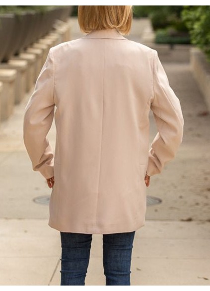 Beige Leopard Lined Suit Coat