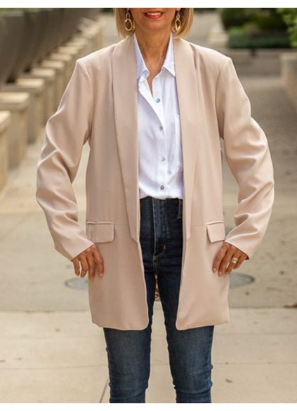 Beige Leopard Lined Suit Coat