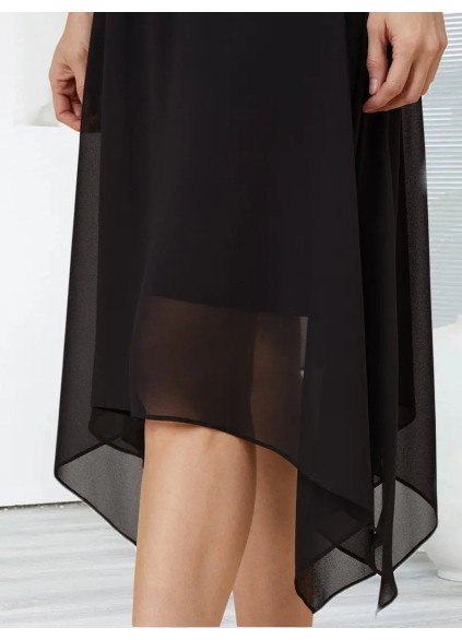 Black chiffon simple elegant dress