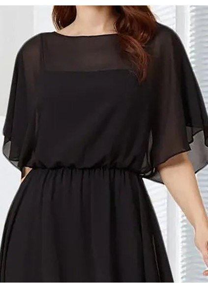 Black chiffon simple elegant dress