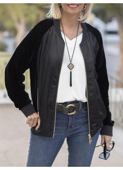 Black velvet and satin pilot jacket