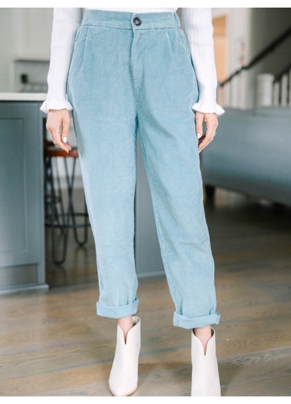 Blue Gray Corduroy Pants