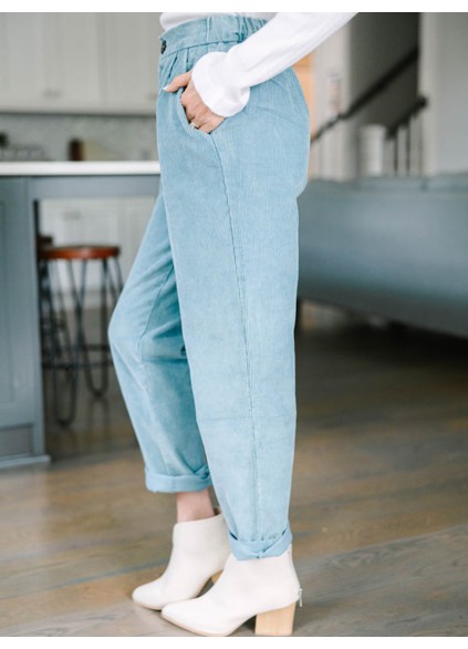 Blue Gray Corduroy Pants