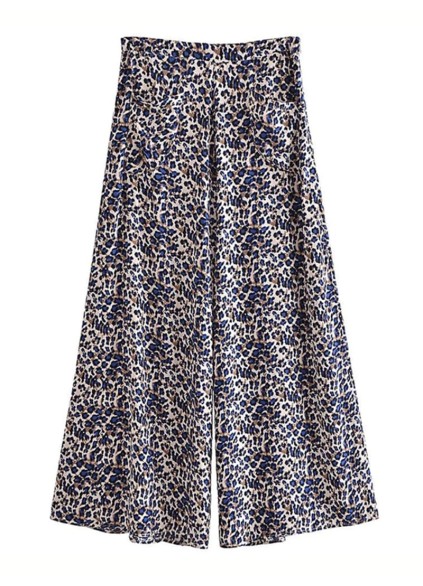 Blue plant printed pants