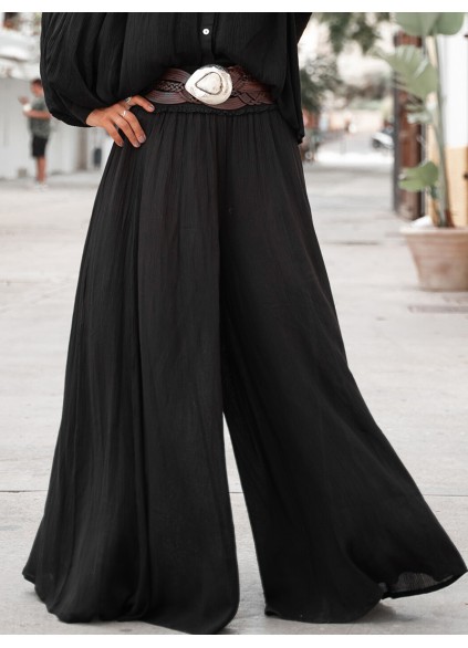 Bohemian Black Cotton Breeze Trousers