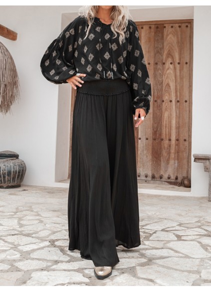 Bohemian Black Cotton Breeze Trousers