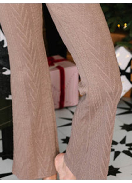Brown Cable Knit Pants