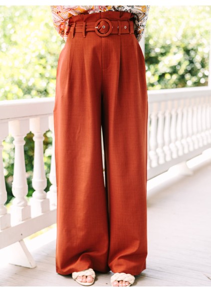 Brown Wide Leg Trousers