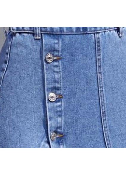 Button Down Denim Skirt