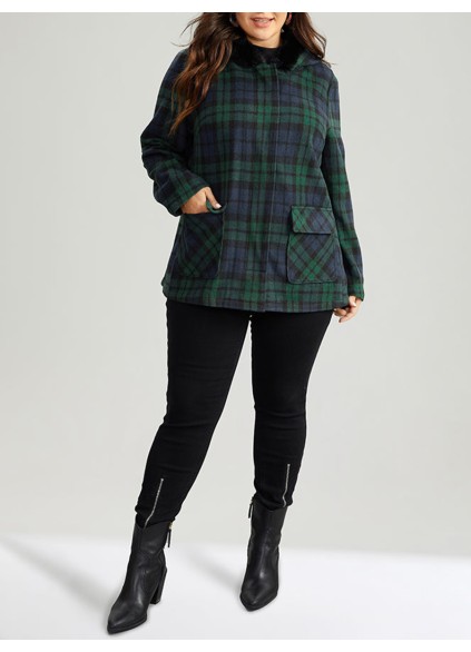 Green plaid coat