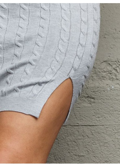 Cable-Knit Sweater Mini Skirt