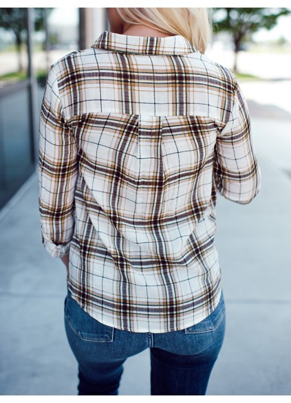 Women's checkered cross design shirt