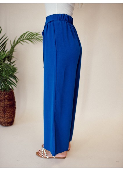 Blue Belt Wide Leg Pants