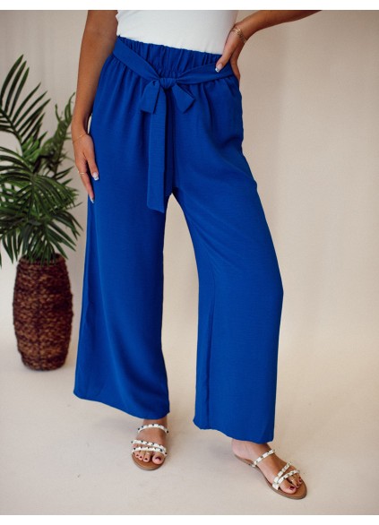 Blue Belt Wide Leg Pants