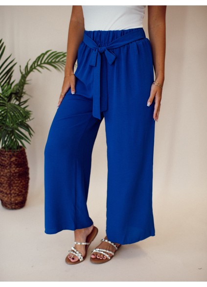 Blue Belt Wide Leg Pants