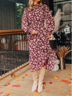 Women's Floral Waist Dress